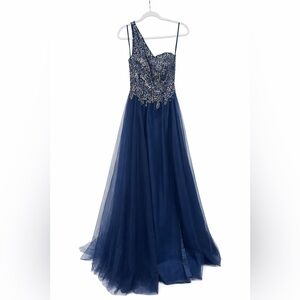 Jovani One of a Kind Navy Blue Prom Dress Size 4 NWOT
